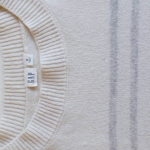 Gap Oversized Wool-Blend Hi-Lo Sweater M Ivory Gray *50off3* - Picture 3 of 6